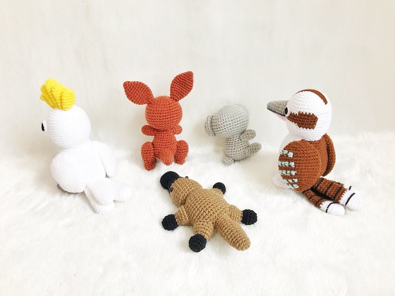 Crochet Australian Animals Amigurumi Nursery Decor Kangaroo Etsy