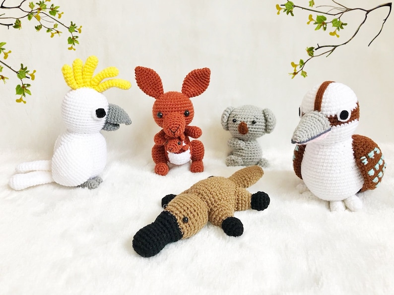 Crochet Australian Animals Amigurumi Nursery Decor Kangaroo Etsy