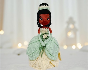 Crochet Tiana Princess Doll, Handmade Nursery Decor, Baby Gift