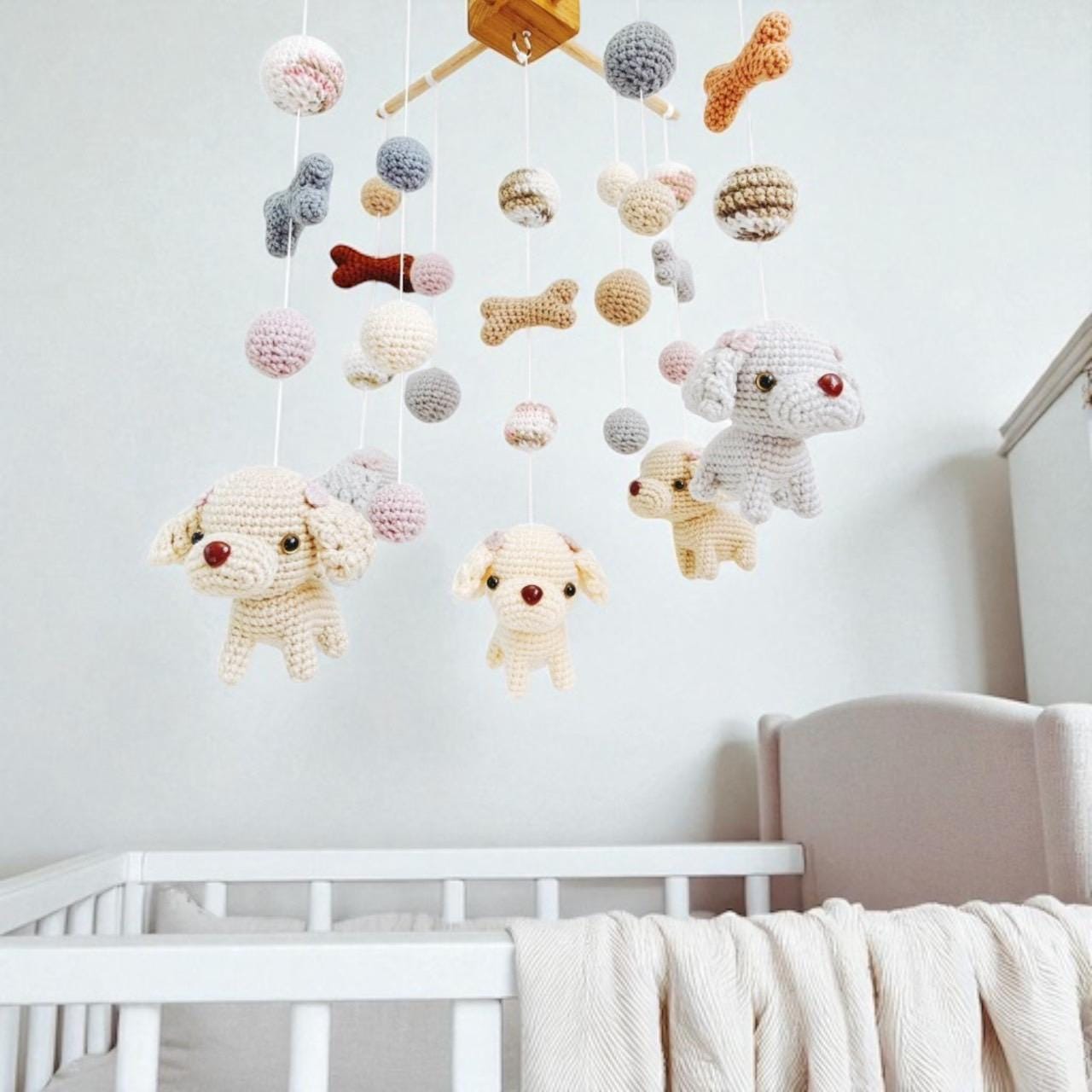 Crochet Poodle Baby Mobile: Dog Nursery Decor - Etsy