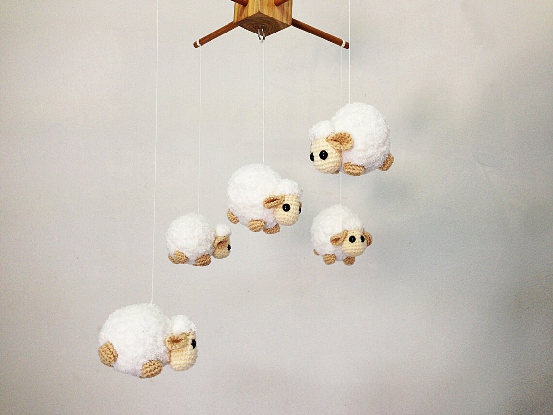 Baby Mobile Crochet Cute Counting Sheep Sheep Baby Etsy