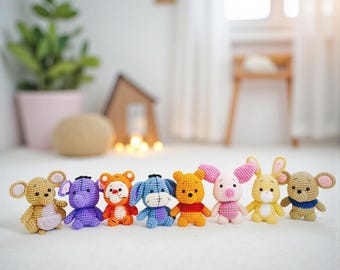 Crochet Winnie the Pooh Amigurumi Set: Nursery Decor, Handmade Toys