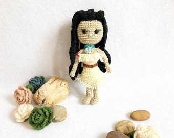 Pocahontas Prinzessin häkeln, Kinderzimmer Dekoration, Pocahontas Amigurumi, häkeln Pocahontas, Babygeschenk, Mädchen Geschenk, Geburtstagsgeschenk, Spielzeug, Puppe, Geschenk