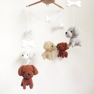 Labrador Puppy Crochet Baby Mobile, Dog baby mobile, Nursery decor,Dog crochet mobile, Labrador baby mobile, Baby Shower Gift