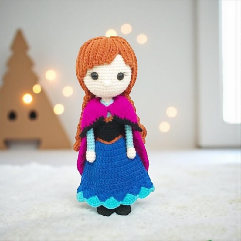 Crochet Anna Princess Doll: Amigurumi Nursery Decor image 1