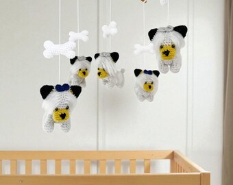 Yorkie Puppy Crochet Baby Mobile, Dog Nursery Decor