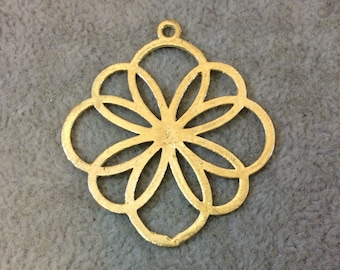 Jewelry Findings Small Sized Gold Plated Copper Open Geometric Flower Blossom Shaped Components Meas 37mm x 37mm Sold in Packs of 10 (#370)