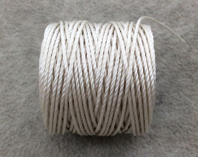 FULL SPOOL - Beadsmith S-Lon 400 Cream Nylon Macrame/Jewelry Cord - Measuring 0.9mm Thick - 35 Yards (105 Feet) - (SL400-CR)