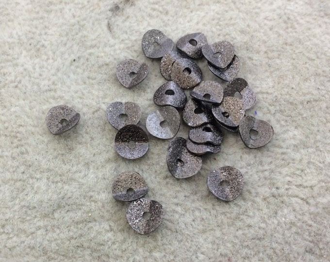 6mm Textured Gunmetal Plated Copper Wavy Disc/Heishi Washer Shaped Components - Sold in Bulk Packs of 50 Pieces - Great as Bracelet Spacers!