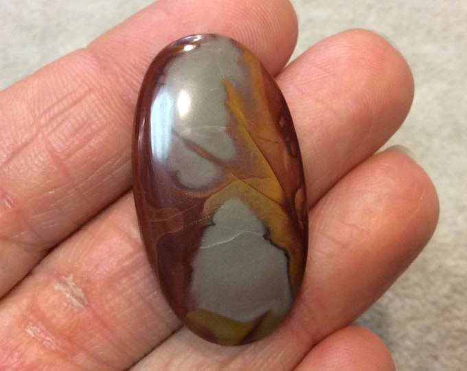 Natural Australian Noreena Jasper Oblong Oval Shaped Flat Back Cabochon - Measuring 20mm x 37mm, 5mm Dome Height - High Quality Gemstone Cab