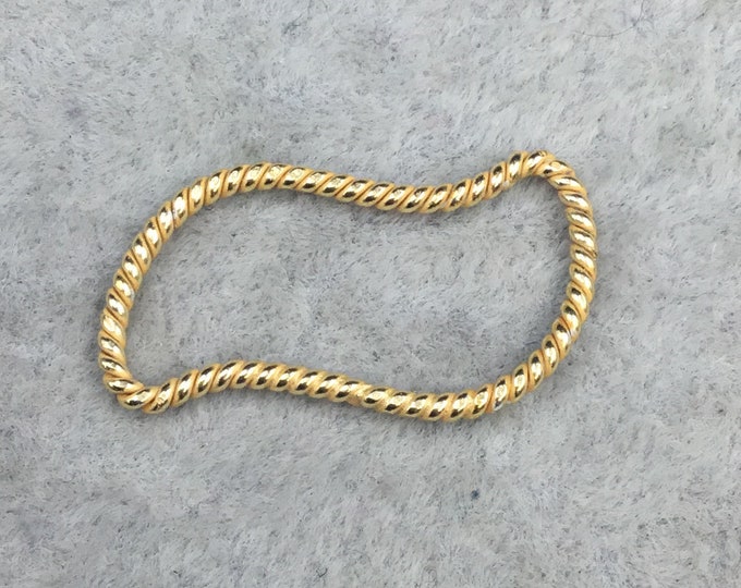 13mm x 28mm Gold Finish Open Twisted Wire Tilde/Squiggle Shaped Plated Copper Components - Sold in Pre-Counted Bulk Packs of 10- (470-Gd)