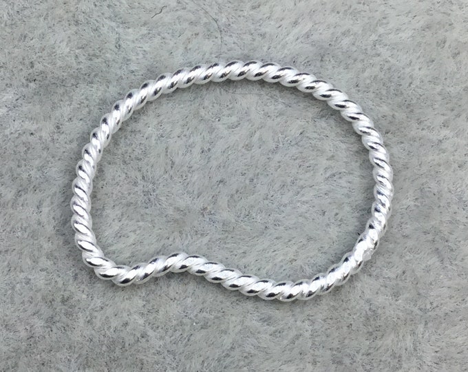 19mm x 25mm Silver Finish Open Twisted Wire Bean Shaped Plated Copper Components - Sold in Packs of 10- (468-SV)