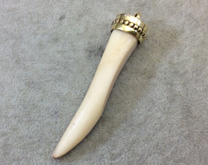 Bone Focal Pendant - 3 inch White Tusk Pendant