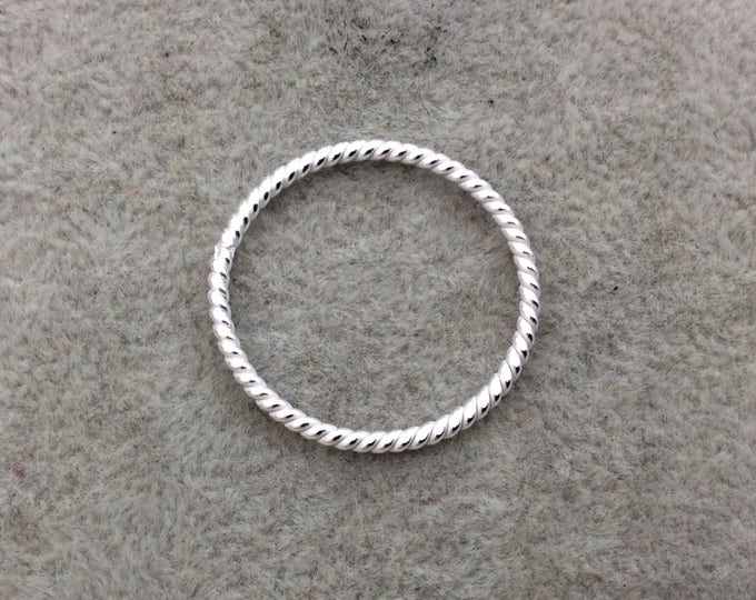 25mm Silver Finish Open Twisted Wire Circle/Hoop Shaped Plated Copper Components - Sold in Pre-Counted Bulk Packs of 10 Pieces - (005-SV)
