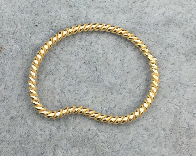 19mm x 25mm Gold Finish Open Twisted Wire Bean Shaped Plated Copper Components - Sold in Pre-Counted Bulk Packs of 10- (468-GD)
