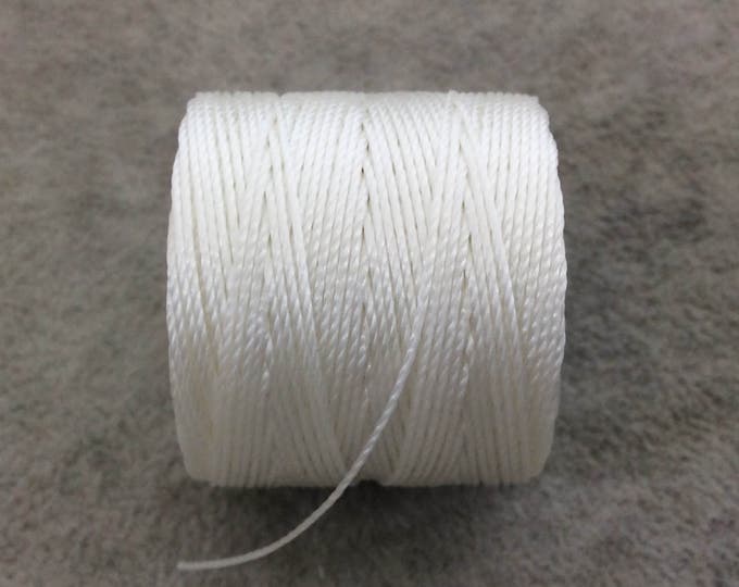 FULL SPOOL - Beadsmith S-Lon 210 Pure White Nylon Macrame/Jewelry Cord - Measuring 0.5mm Thick - 77 Yards (231 Feet) - (SL210-WH)