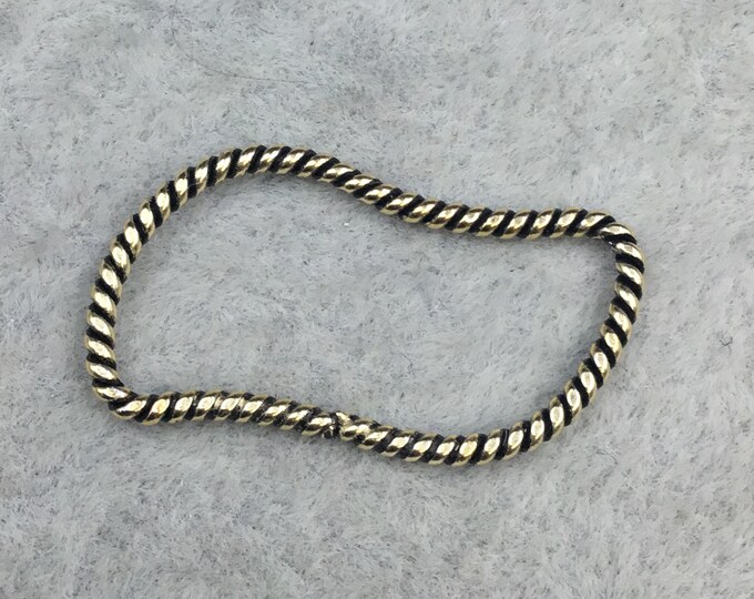 13mm x 28mm Oxidized Gold Finish Open Twisted Wire Tilde/Squiggle Shaped Plated Copper Components - Sold in Packs of 10- (470-OG)