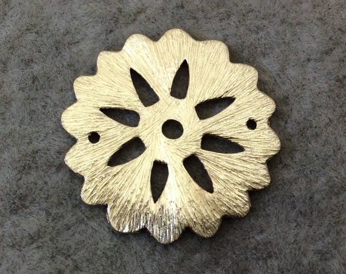 Medium Sized Gold Plated Copper Open Cutout Gear/Flower Shaped Components - Measuring 21mm x 21mm - Sold in Packs of 10 (247-GD)