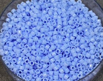 Size 11/0 Glossy Opaque Agate Blue Genuine Miyuki Delica Glass Seed Beads - Sold by 7.2 Gram Tubes (Approx. 1300 Beads per 2" Tube)
