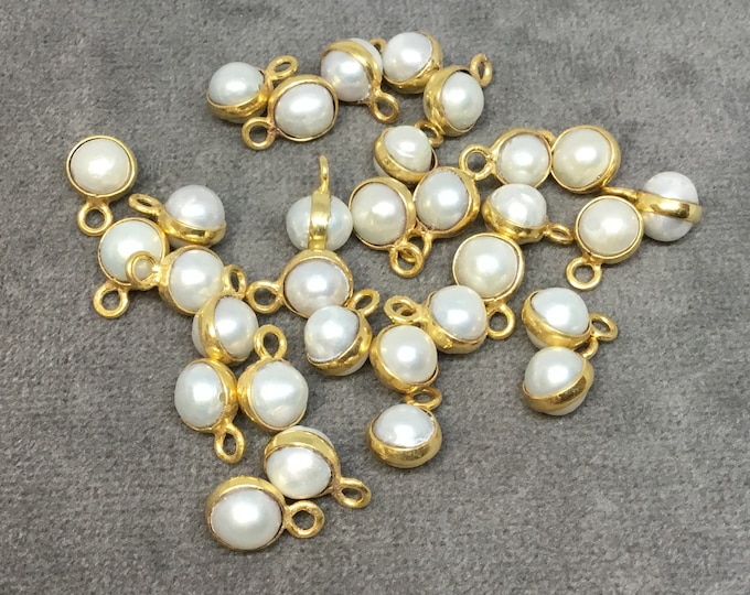 Freshwater Pearl Bezels, Pearl Links, Gold Plated Pearl Pendants and Connectors