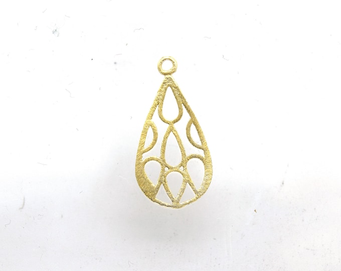 20mm x 40mm Gold Plated Open Symmetrical Drops Cut-Out Teardrop Shaped Components - Packs of 10
