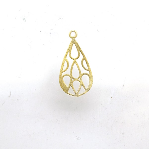 20mm x 40mm Gold Plated Open Symmetrical Drops Cut-Out Teardrop Shaped Components - Packs of 10