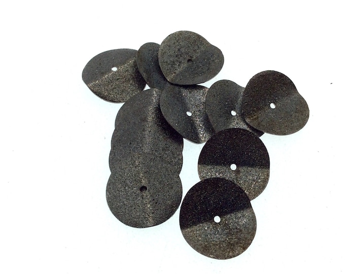 18mm Textured Gunmetal Plated Copper Wavy Disc/Heishi Washer Shape Components - Sold in Bulk Packs of 25 Pieces - Great as Bracelet Spacers!