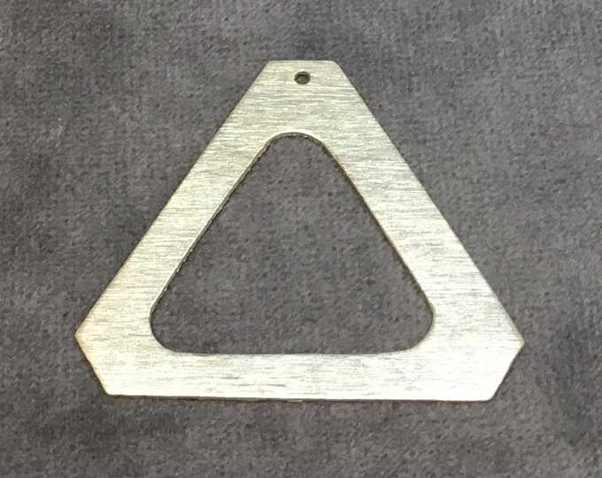 42mm x 37mm Gold Brushed Finish Thick Triangle Shaped Plated Copper Components - Sold in Pre-Counted Bulk Packs of 10 Pieces - (223-GD)