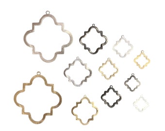 Findings For Jewelry Making | Squared Quatrefoil Shaped Plated Copper Components