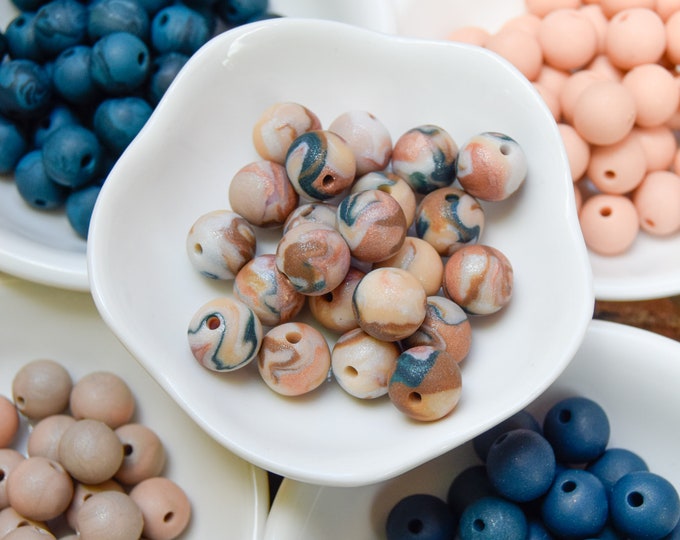 Polymer Clay Beads by Kree-Ey-Tiv Designs by Janovia | Round Loose Beads | Handmade Beads | Local Artisan Beads | 10mm Beads
