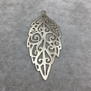 25mm x 55mm Gold Brushed Finish Cut out Feather/Leaf Shaped Plated Copper Components - Sold in Pre-Counted Bulk Packs of 10 - (096-GD)