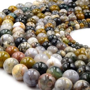 Ocean Jasper Beads – Wholesale Smooth Round Gemstone Beads for Jewelry Making (Available in 4mm, 8mm, 10mm)