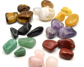 Gemstone Tumbles | 200 Gram Bags | Amethyst, Jasper, Rose Quartz, Striped Agate, Aventurine, Tiger Eye, Obsidian | Metaphysical Bulk Stones