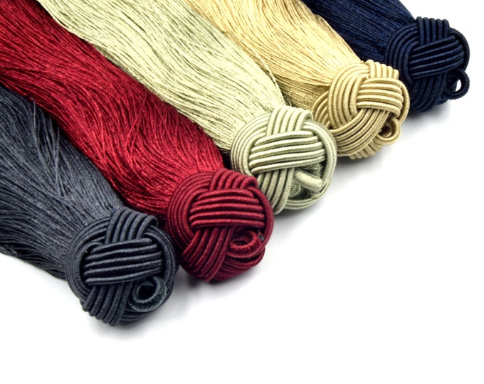 Knot Capped Tassel | 5" Thick Silk Polyester Thread Mala Gypsy Boho Festival Tassel