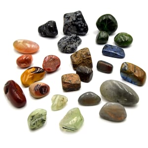 200g Gemstone Tumbles Mix: Obsidian, Mookaite, Labradorite, Agate