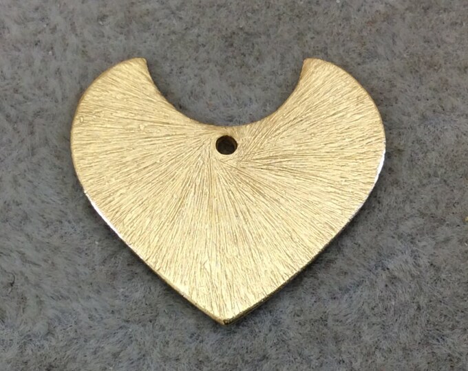 Medium Sized Gold Plated Copper Blank Pointed Heart/Shield Shaped Pendant Components - Measuring 22mm x 20mm - Sold in Packs of 10 (239-GD)