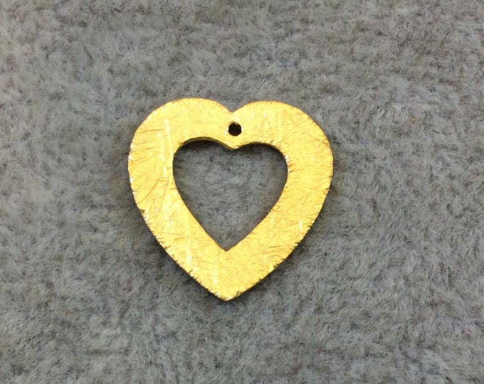 Small Gold Plated Copper Open Center Cutout Heart Shaped Shaped Components - Measuring 16mm x 17mm - Sold in Packs of 10 (232-gd)
