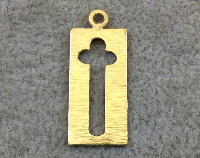 Cross Charm for Jewelry Making - Gold Plated Copper Shaped Components - 10mm x 23mm - Sold in Packs of 10