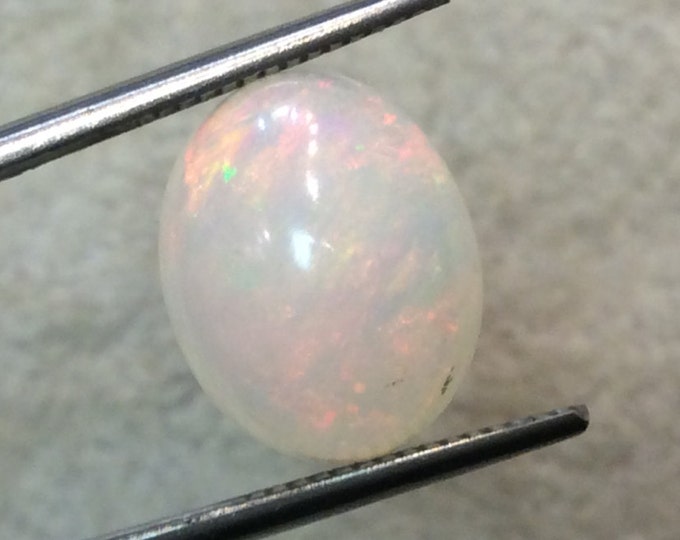 Natural Ethiopian Opal Smooth Oval Shaped Rounded Back Cabochon 'P' - Measuring 11.5mm x 14mm, 7mm Dome Height - High Quality Gemstone Cab
