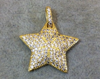 30mm X 30mm Gold Plated CZ Cubic Zirconia Inlaid Octagonal 30mm X 30mm Gold Plated CZ Cubic Zirconia Inlaid Octagonal