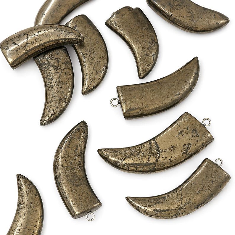Litet pyrithornhänge (bete, klo), 17 mm x 40 mm bild 1