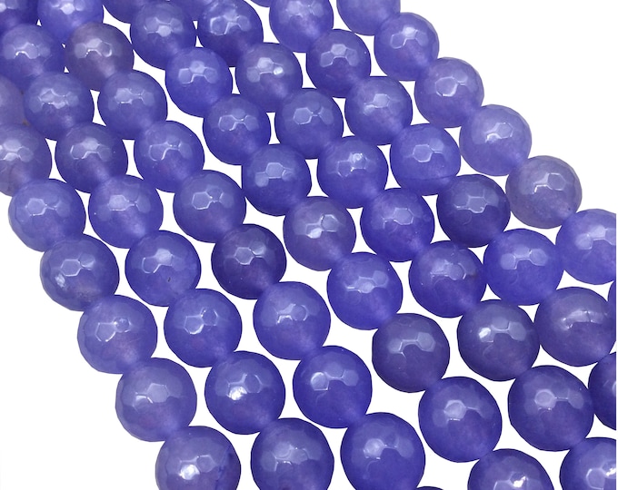 10mm Faceted Mixed Purple Agate Round/Ball Shaped Beads - 15" Strand (Approximately 38 Beads) - Natural Semi-Precious Gemstone