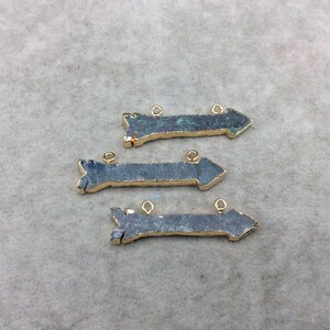 2-2.5" Gold Finish Arrow Shaped Electroplated Ruby Zoisite Pendant - Measuring 50mm-64mm Long - Sold Individually