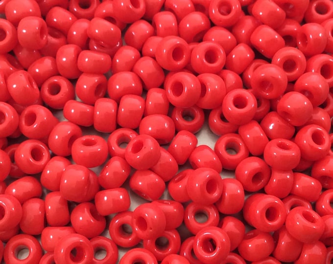 Size 6/0 Opaque Glossy Regular Red Genuine Miyuki Glass Seed Beads - Sold by 20 Gram Tubes (Approx. 200 Beads per Tube) - (6-9408)