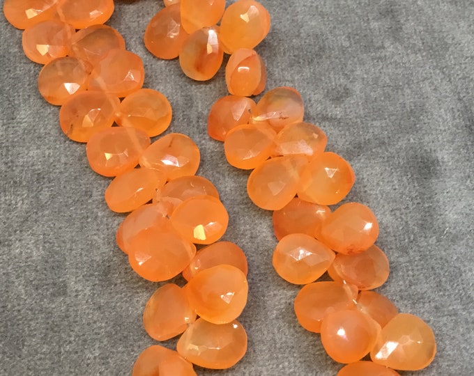 10mm Faceted Teardrop Orange Carnelian Beads