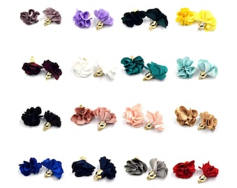 Tassels | One Inch Mini Rose Tassel Light Gold Cap | Tassel Pendants Sold in pairs