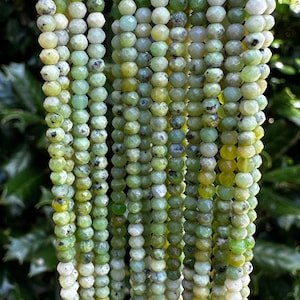 2-3mm Faceted Gradient Mixed Green Opal Rondelle Beads – 13&quot; Strand (~125 Beads) – Holiday Special!