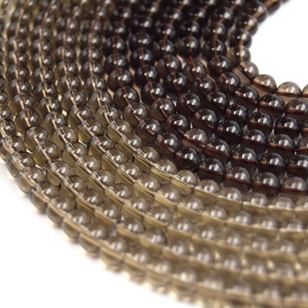 Smoky Quartz Round Beads Gemstone 15 Strand 4mm 6mm 8mm 10mm