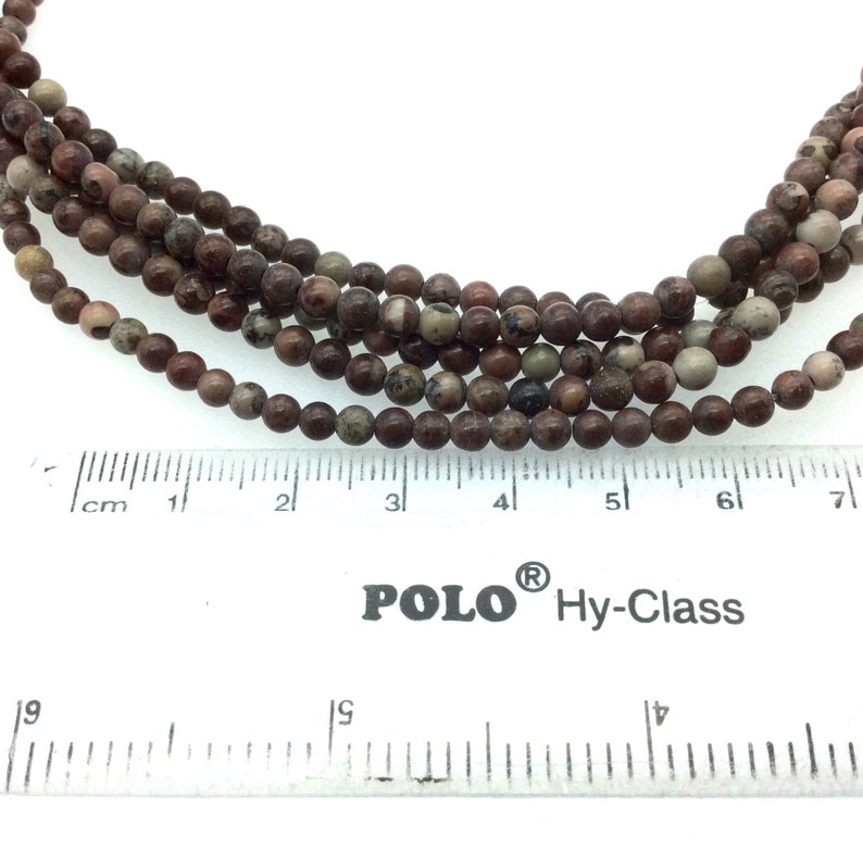 Sold by 16 Strands - Quality Gemstone 4mm Glossy Natural Owyhee Jasper RoundBall Shaped Beads with 1mm Holes Approx. 104 Beads