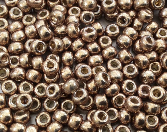 Size 6/0 Duracoat Galvanized Champagne Genuine Miyuki Glass Seed Beads - Sold by 20 Gram Tubes (Approx. 200 Beads per Tube) - (6-94204)